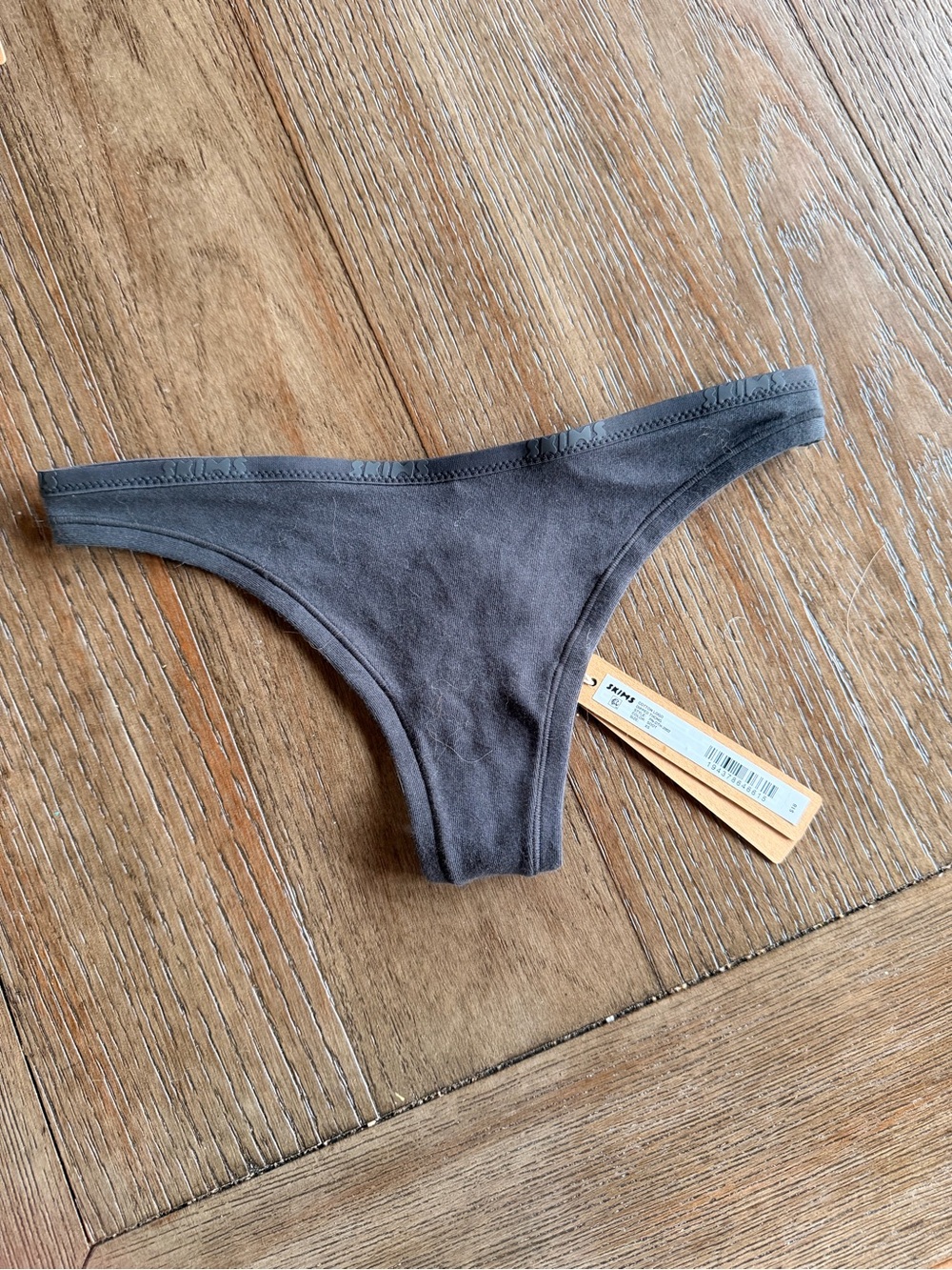 SKIMS Black Logo Thong